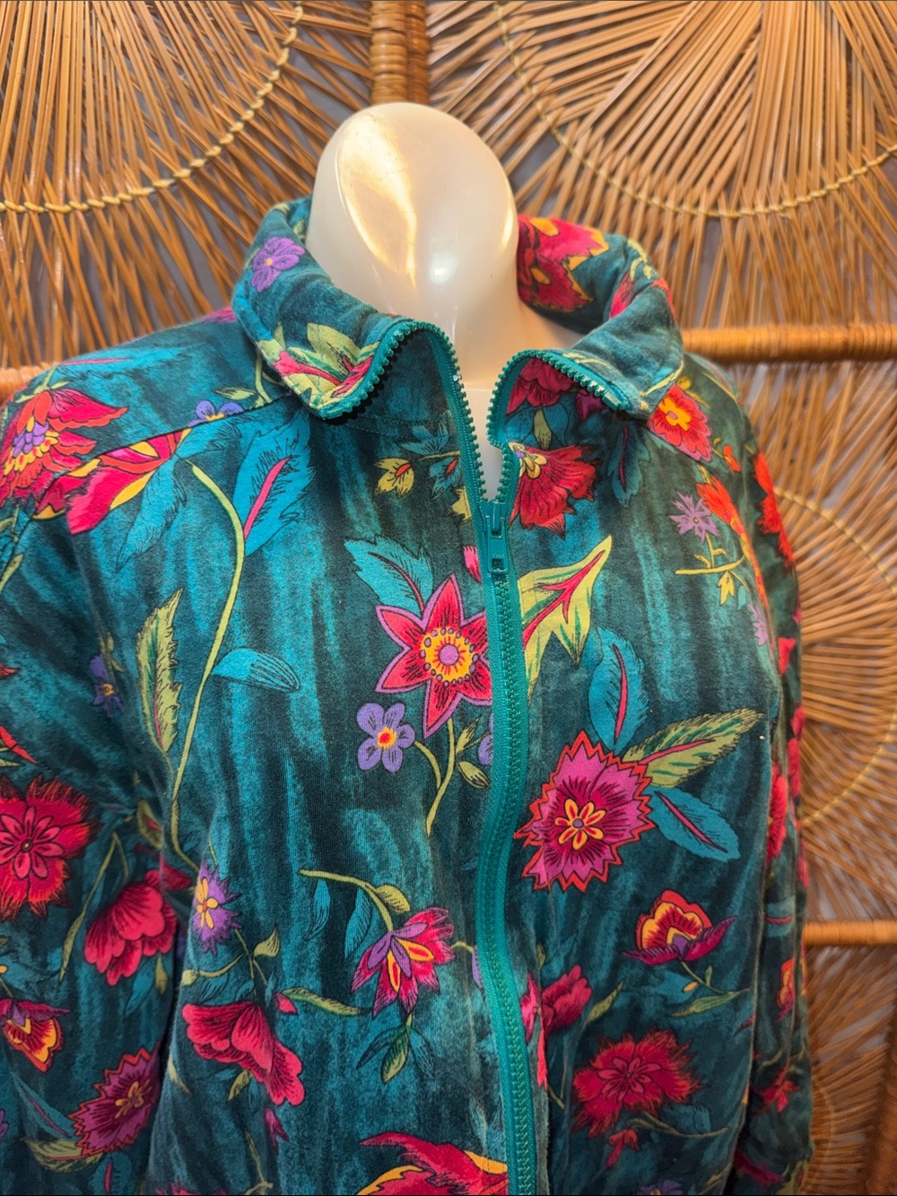 Vintage Carole Little size 1X quilted windbreaker jacket 1990s gorgeous colors